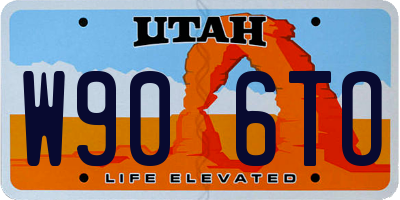 UT license plate W906TO