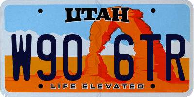 UT license plate W906TR