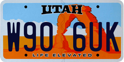 UT license plate W906UK