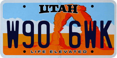 UT license plate W906WK