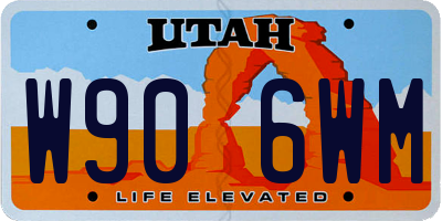 UT license plate W906WM