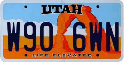 UT license plate W906WN