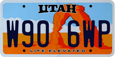 UT license plate W906WP