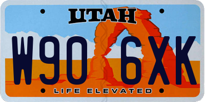 UT license plate W906XK