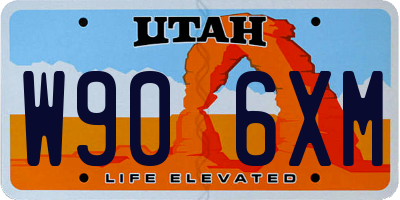 UT license plate W906XM