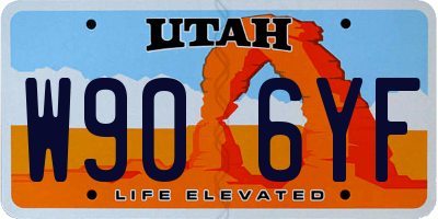 UT license plate W906YF