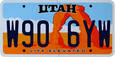 UT license plate W906YW