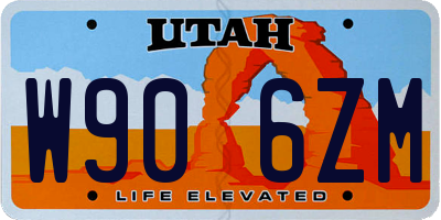 UT license plate W906ZM