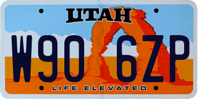 UT license plate W906ZP