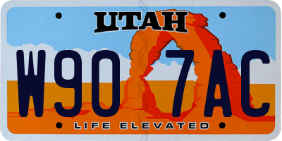 UT license plate W907AC
