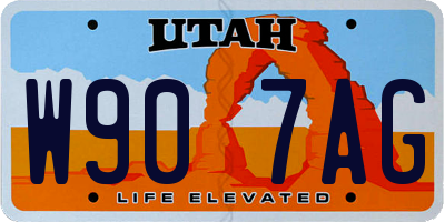 UT license plate W907AG