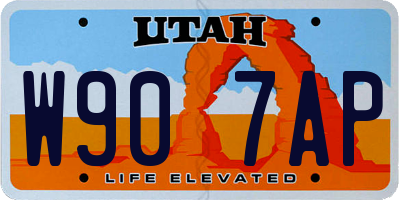 UT license plate W907AP