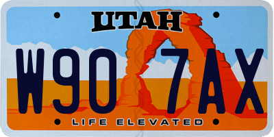 UT license plate W907AX