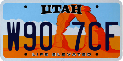 UT license plate W907CF