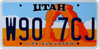 UT license plate W907CJ