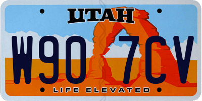 UT license plate W907CV