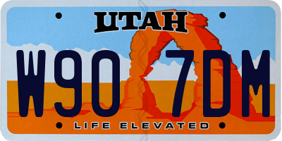 UT license plate W907DM