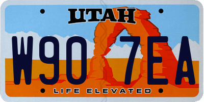 UT license plate W907EA
