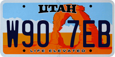 UT license plate W907EB
