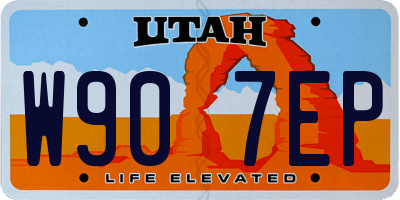 UT license plate W907EP