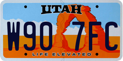 UT license plate W907FC