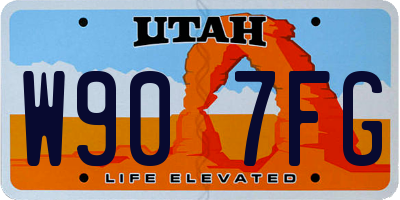 UT license plate W907FG