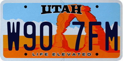 UT license plate W907FM