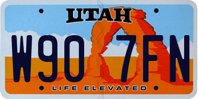 UT license plate W907FN