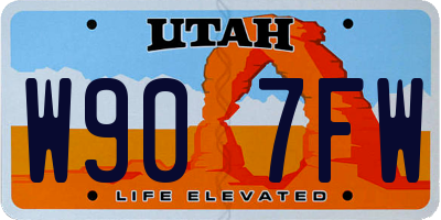 UT license plate W907FW