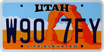 UT license plate W907FY