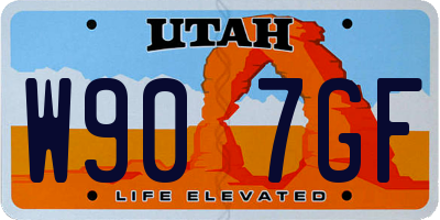 UT license plate W907GF