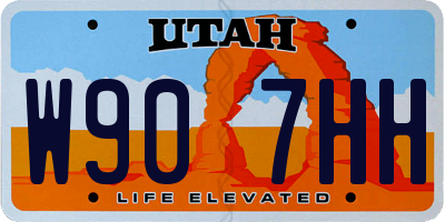 UT license plate W907HH