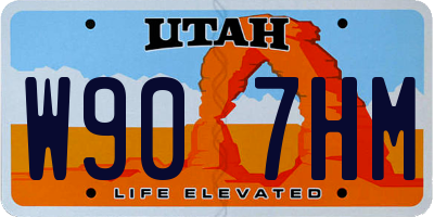 UT license plate W907HM