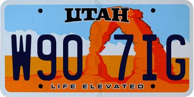 UT license plate W907IG