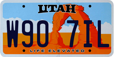 UT license plate W907IL
