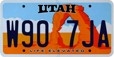 UT license plate W907JA