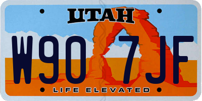 UT license plate W907JF