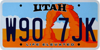 UT license plate W907JK