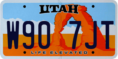 UT license plate W907JT