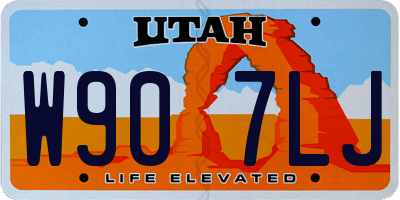 UT license plate W907LJ