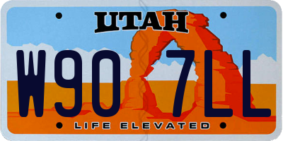 UT license plate W907LL