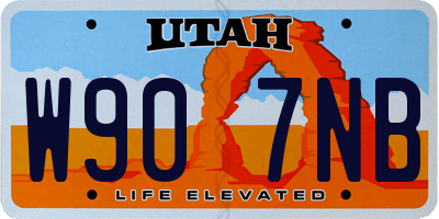 UT license plate W907NB