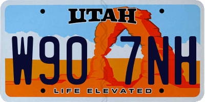 UT license plate W907NH