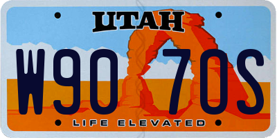 UT license plate W907OS
