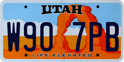 UT license plate W907PB