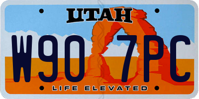 UT license plate W907PC