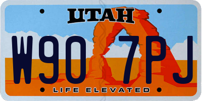 UT license plate W907PJ