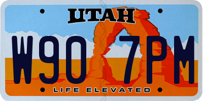 UT license plate W907PM