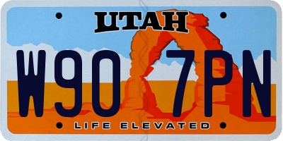 UT license plate W907PN