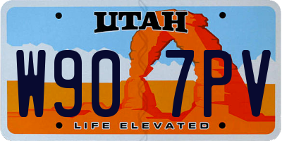 UT license plate W907PV